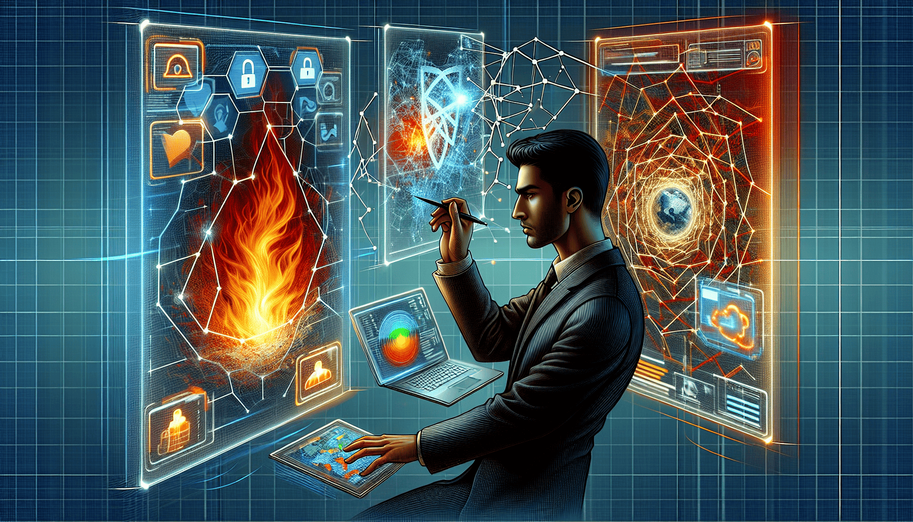 Illustration of a SOC analyst mastering security tools